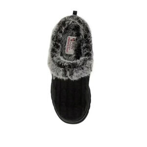 Women's SketcheBOBS Black Keepsakes Ice Angel Memory Foam Women's Slipper sz 5